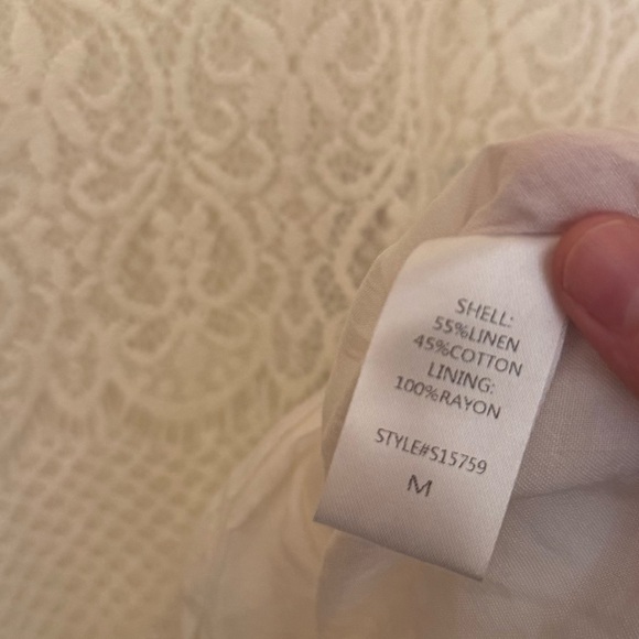 Mustard Seed White Lace Boho Mini Dress Long Sleeve V-Neck Size Medium NWT - Picture 5 of 6